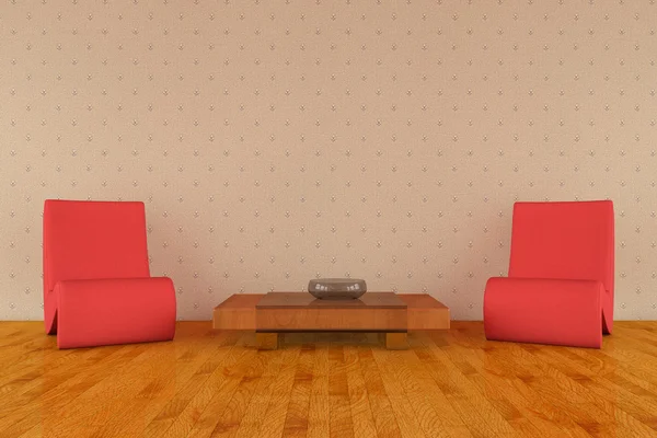 Moderní židle s tabulkou — Stock fotografie