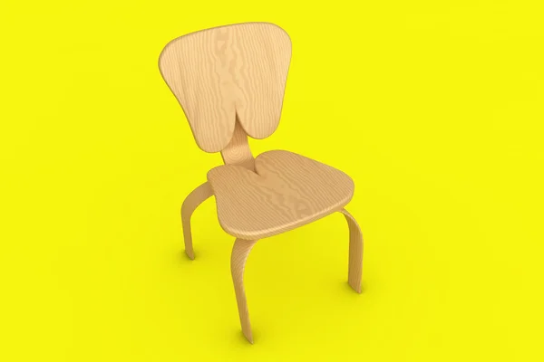 Cadeira de madeira em 3d — Fotografia de Stock