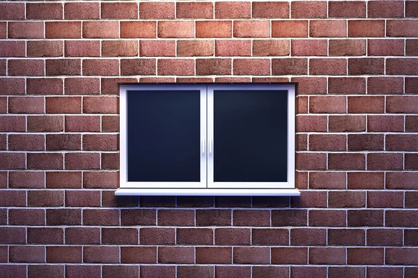 Tuğla duvardaki pencere — Stok fotoğraf