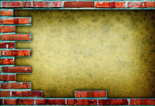 Grungy moldura de tijolo vermelho — Fotografia de Stock