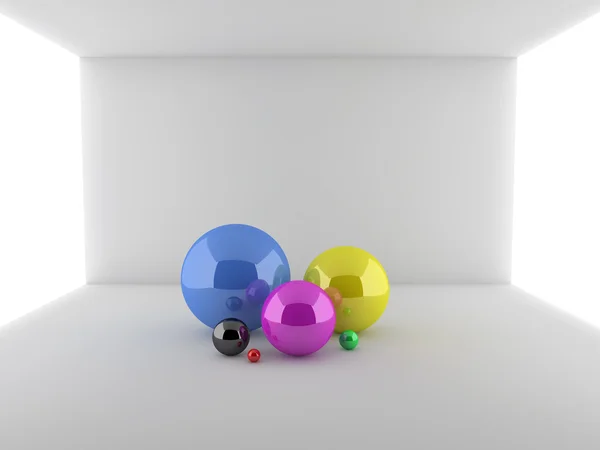 Ilustración abstracta 3d de esferas — Foto de Stock