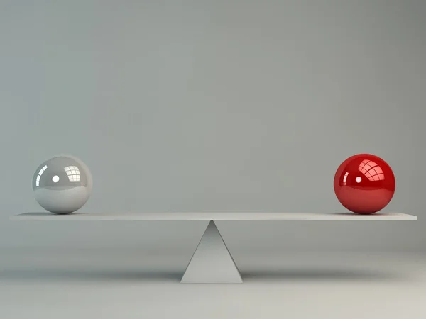 Conceito de equilíbrio de duas esferas — Fotografia de Stock