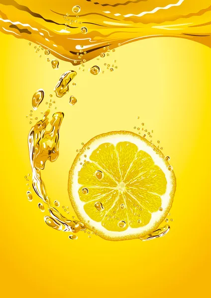 Fatia de limão com bolhas — Vetor de Stock