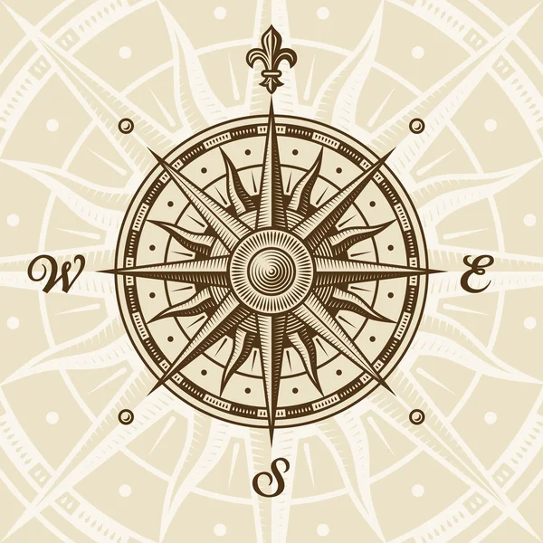 Vintage compass rose — Stock Vector