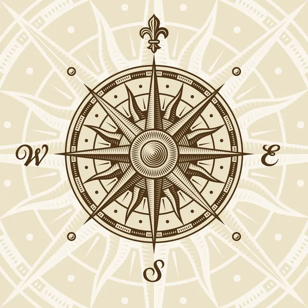Kompas antik naik Grafik Vektor
