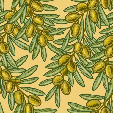 Seamless olive background clipart