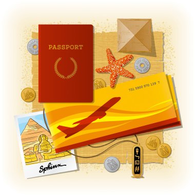 Egyptian travel still life clipart