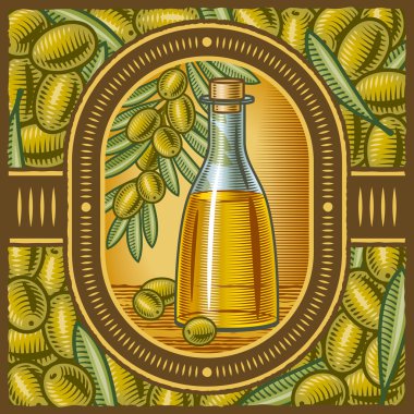 Retro olive oil clipart