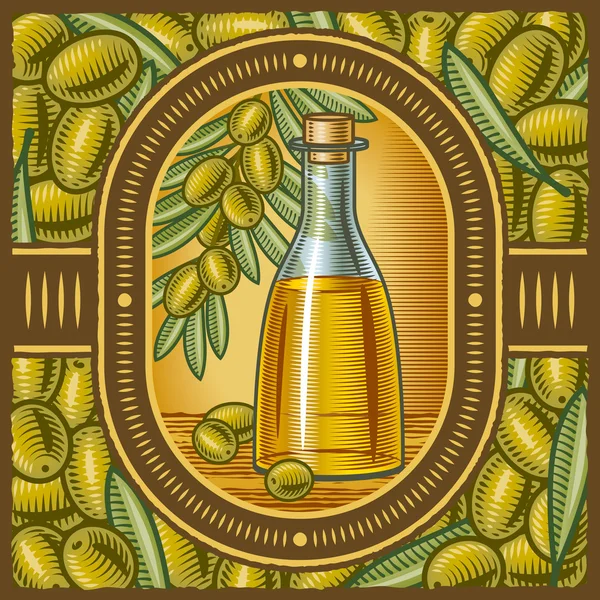 Ретро оливковое масло — стоковый вектор