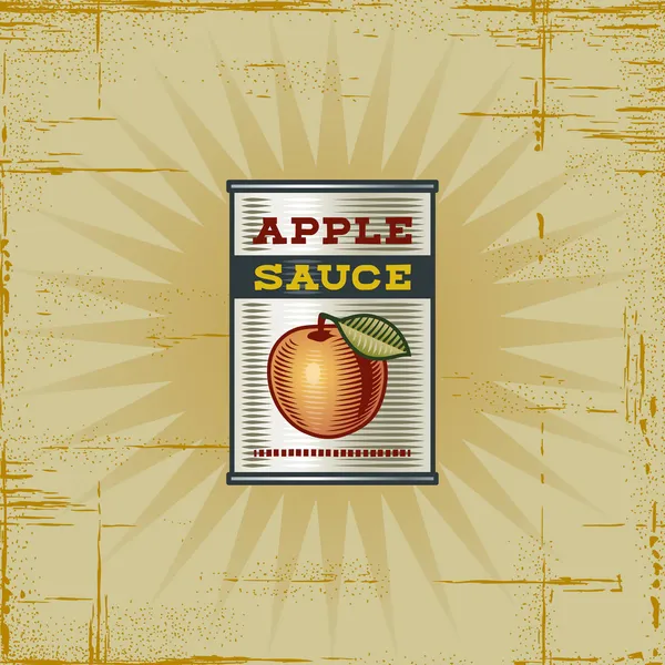 复古苹果酱罐头 — 图库矢量图片