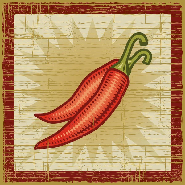Retro papryka chili — Wektor stockowy