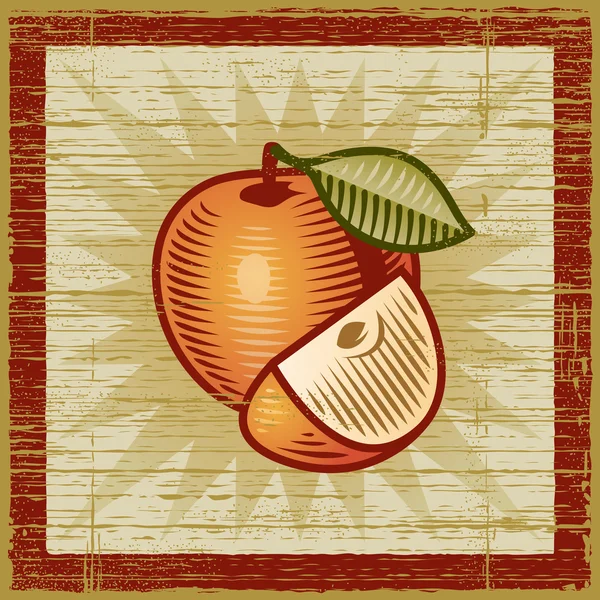 Manzana retro — Vector de stock