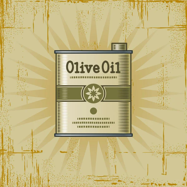 Ретро оливкова олія може — стоковий вектор