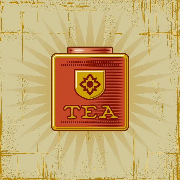 レトロな茶缶 — ストックベクタ