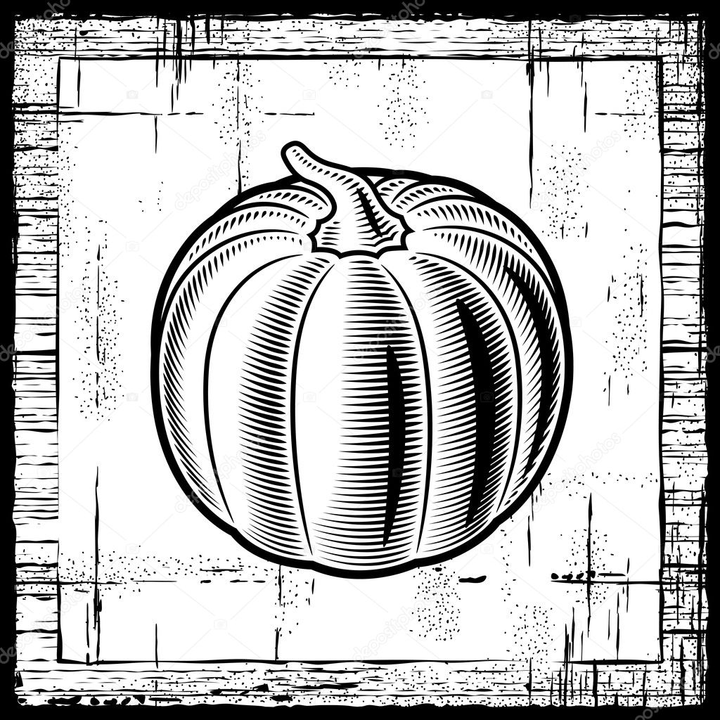 Retro pumpkin black and white