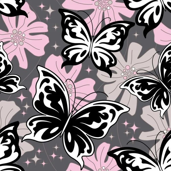Fondo mariposa noche — Archivo Imágenes Vectoriales
