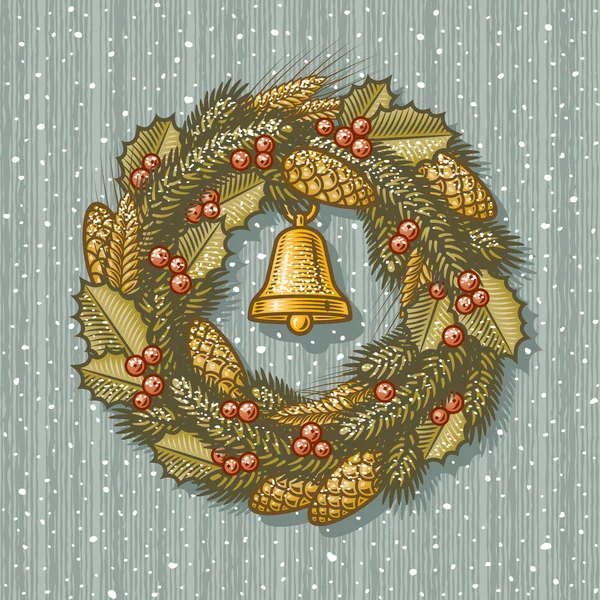 Corona de Navidad retro — Archivo Imágenes Vectoriales