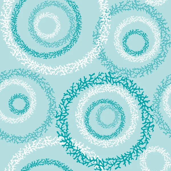 Cercles de corail sans couture fond — Image vectorielle