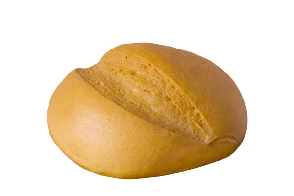 Beyaz bir arka planda beyaz taze pişmiş ekmek — Stok fotoğraf