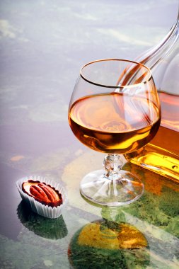 Snifter of cognac clipart