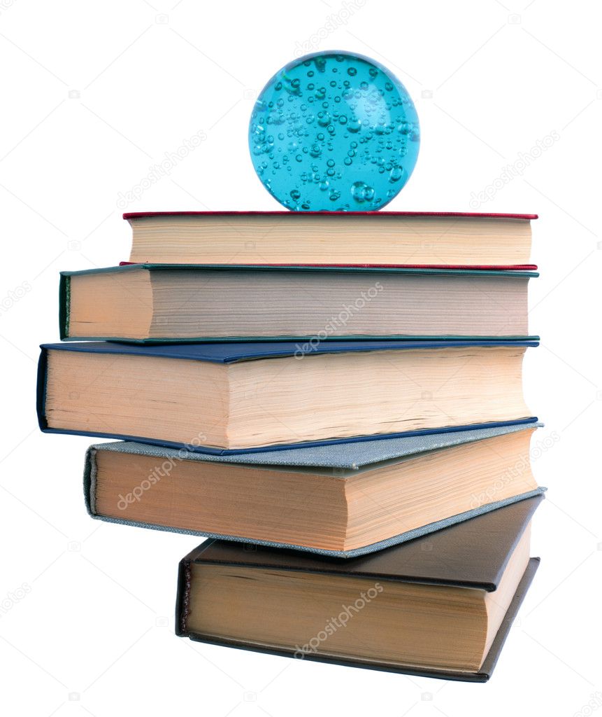 Staircase from books isolated on a white background