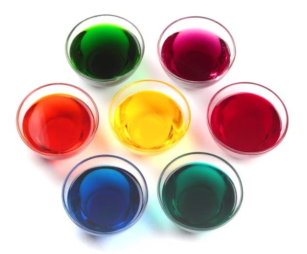 Glass caps with dyes — Stock Photo, Image