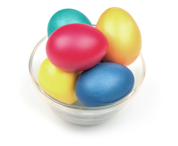 Glass cap with colorful easter eggs