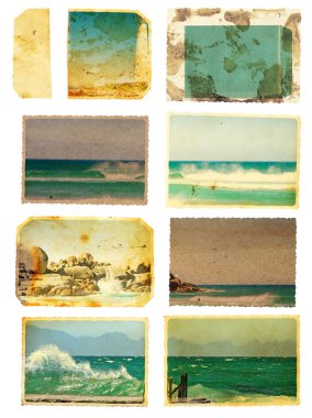 Grunge sea card set clipart