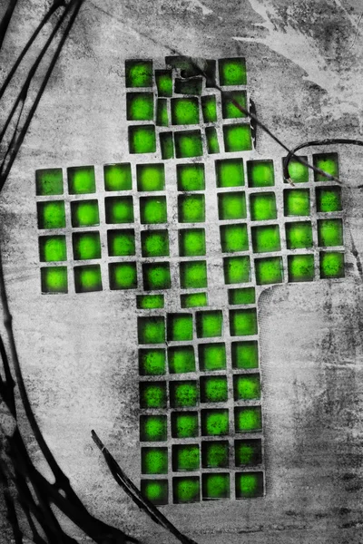 Гранж-христианский крест — стоковое фото