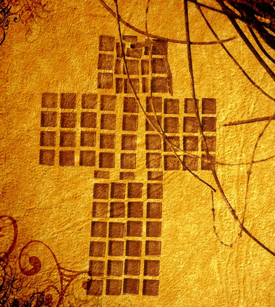 Grunge 基督教的十字架 — 图库照片