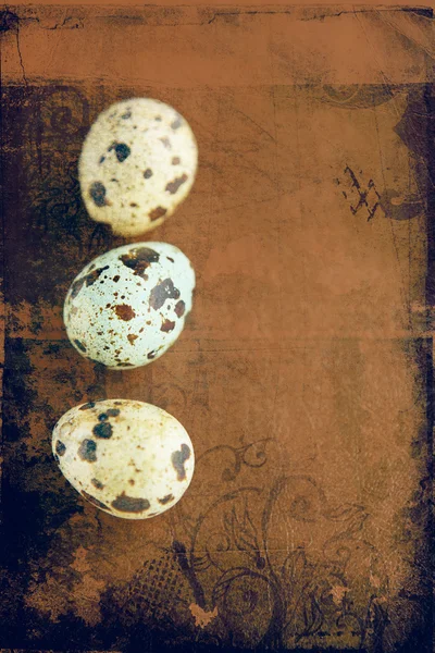 Grunge ovos de Páscoa de codorniz . — Fotografia de Stock