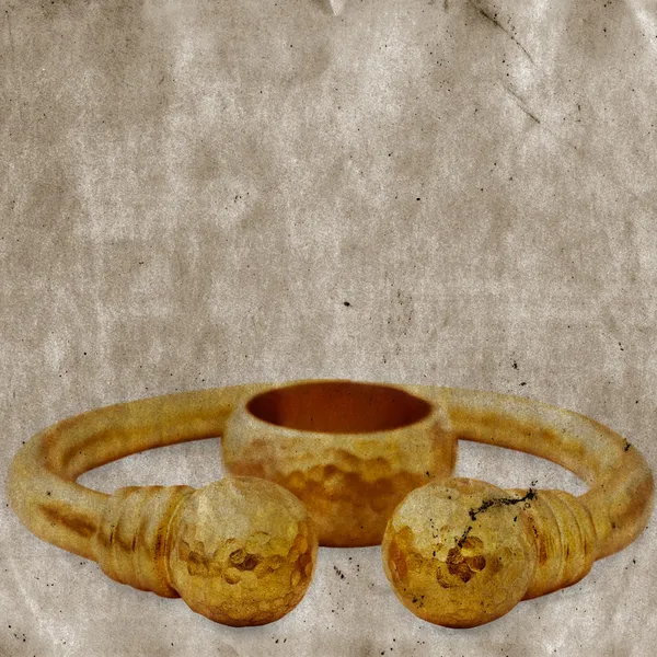 Osmanlı tarzı katı gümüş kaplı 22 ayar altın bilezik ile el işi. — Stok fotoğraf