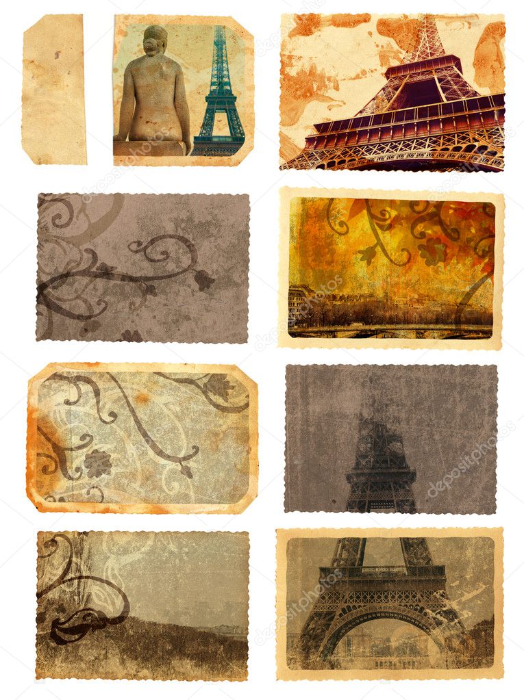 Grunge cards from Paris