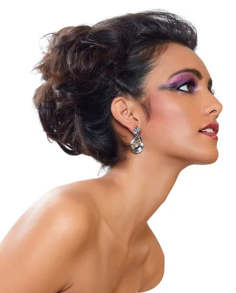 Beautiful woman with earrings. — Stock Photo, Image