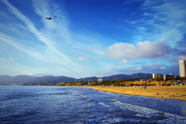 El Océano Pacífico. Playa de Santa Monica . Imagen De Stock
