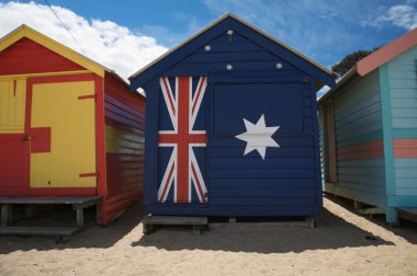 Beach huts in Australia clipart