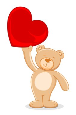 Teady Bear holding Heart clipart