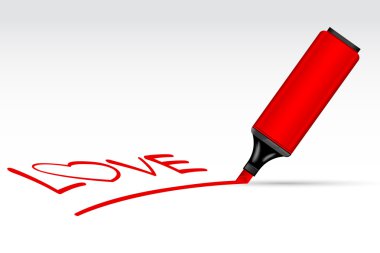 Highlighter Pen writting Love clipart