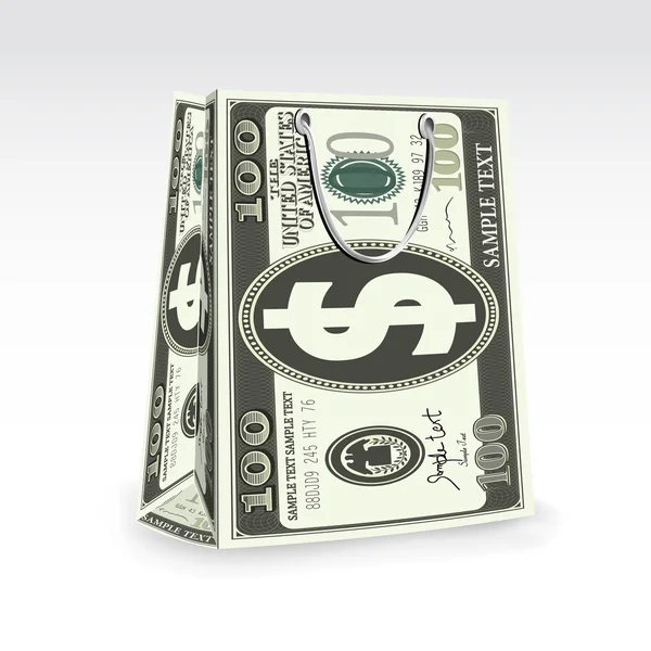 Dolar torba na zakupy — Wektor stockowy