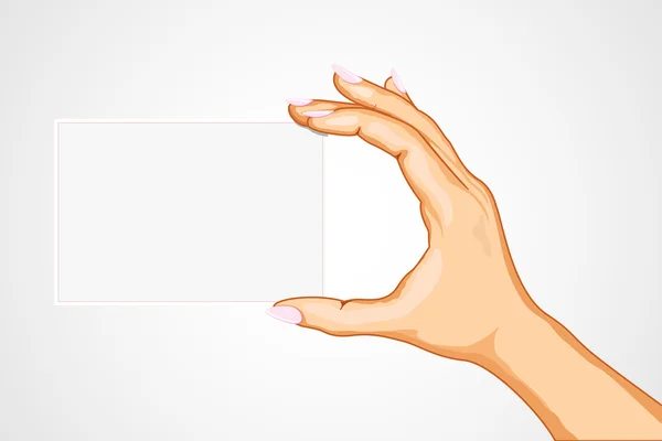 Рука тримає порожню картку — стоковий вектор