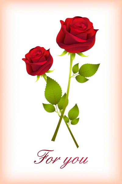 Tarjeta de amor con Rose — Vector de stock