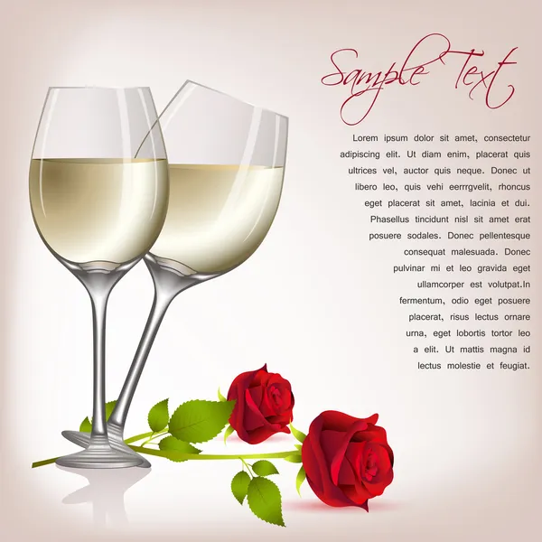 Τριαντάφυλλο με κρασί — Διανυσματικό Αρχείο