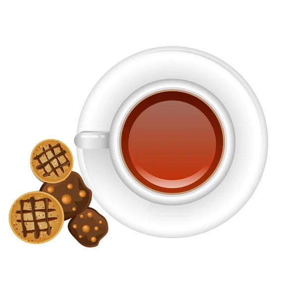 Café con galletas — Vector de stock