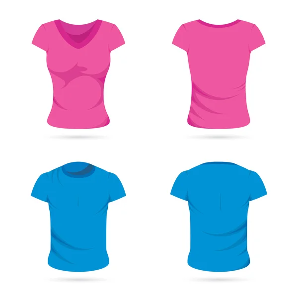 Camisetas masculinas e femininas — Vetor de Stock