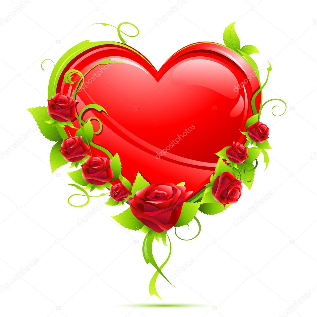 Heart with Roses Stock Vector Image by ©vectomart #5148505