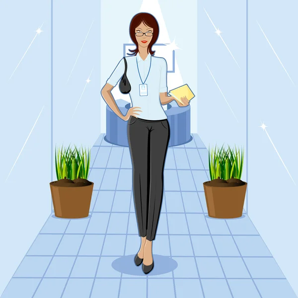 Lady in Office — Stock Vector