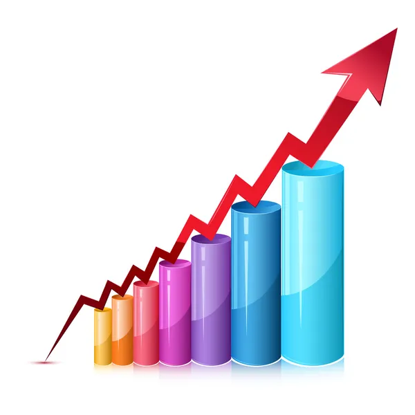 Gráfico de barras — Vetor de Stock