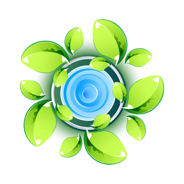Foglie verdi che mostrano Eco Simbolo — Vettoriale Stock