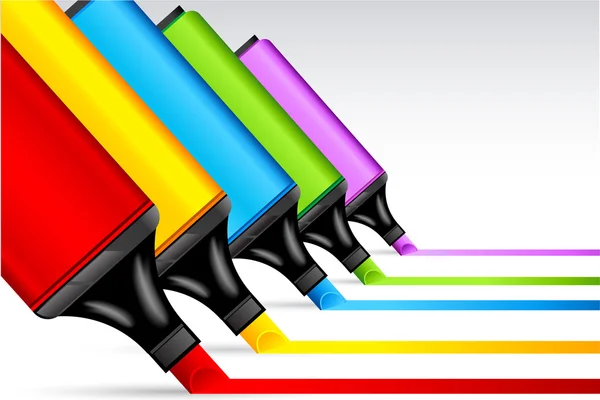 Kleurrijke markeerstift pen — Stockvector