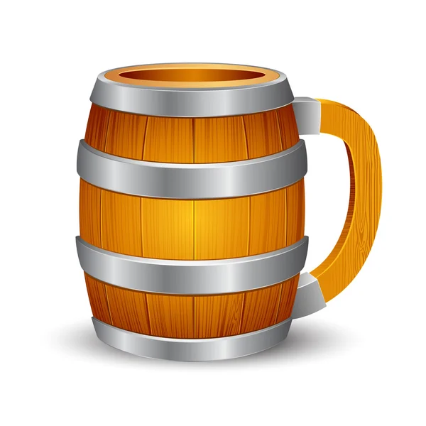 Dřevěný hrnek na pivo — Stockový vektor